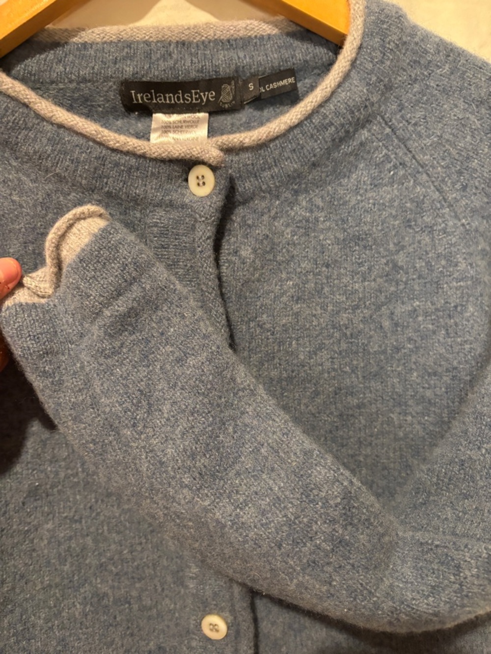 Wool Cashmere button down cardigan- made in Ireland - Picture 3 of 8